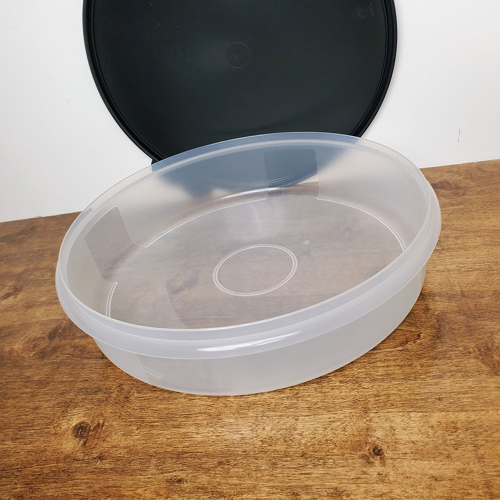Thumbnail: Tupperware 12" Round Pie Cupcake Cookie Pizza Carrier Container Black Seal 4889