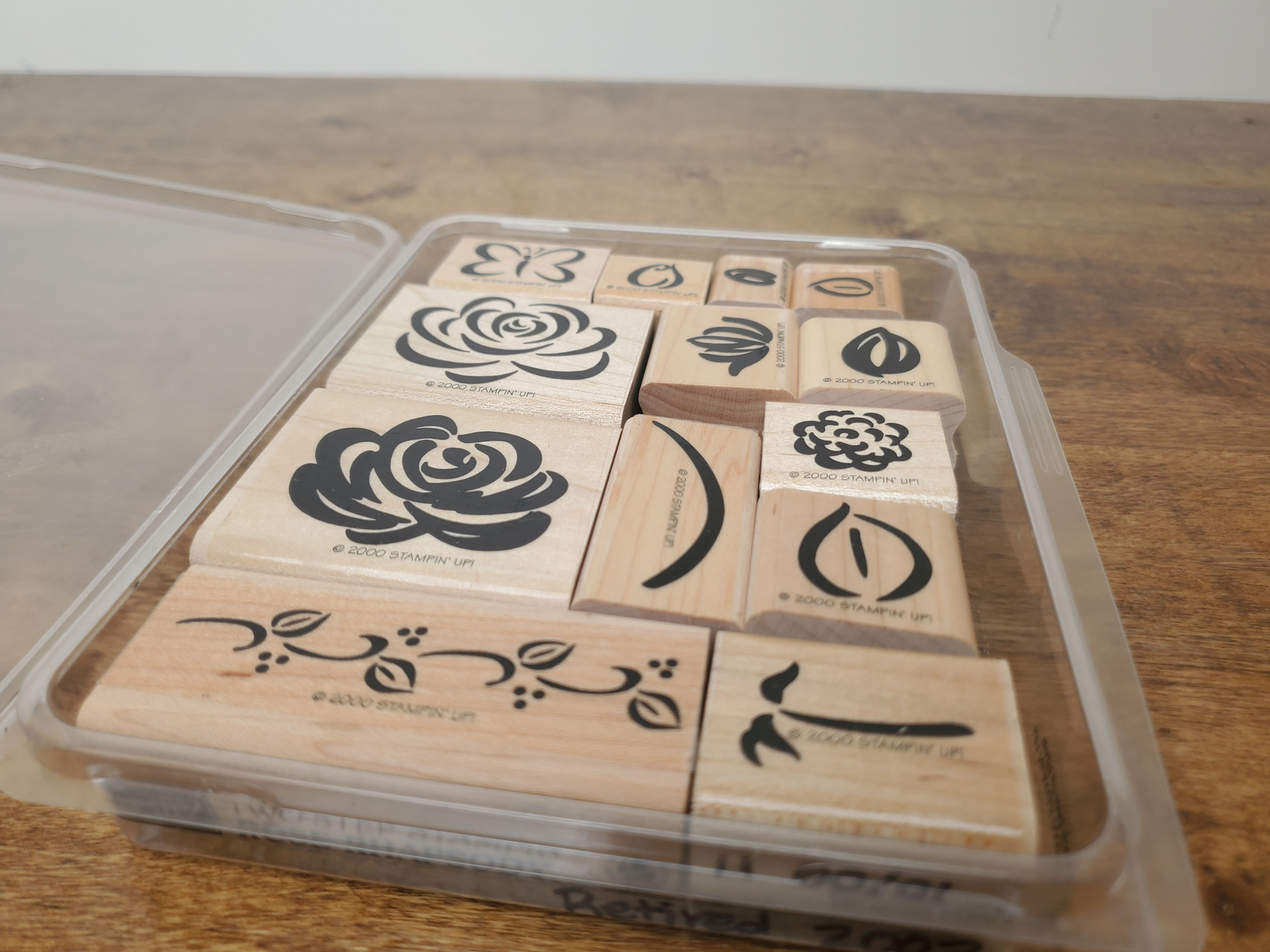 Stampin' Up! Rose Rhapsody Stamp Set Retired 2000 Floral Rubber Stamps 13 Pc