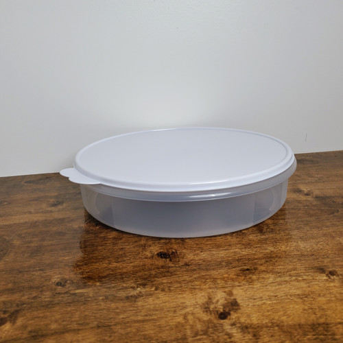 TUPPERWARE FreezerSmart Round Container Pie Keeper White BUTTERFLY Tab ...