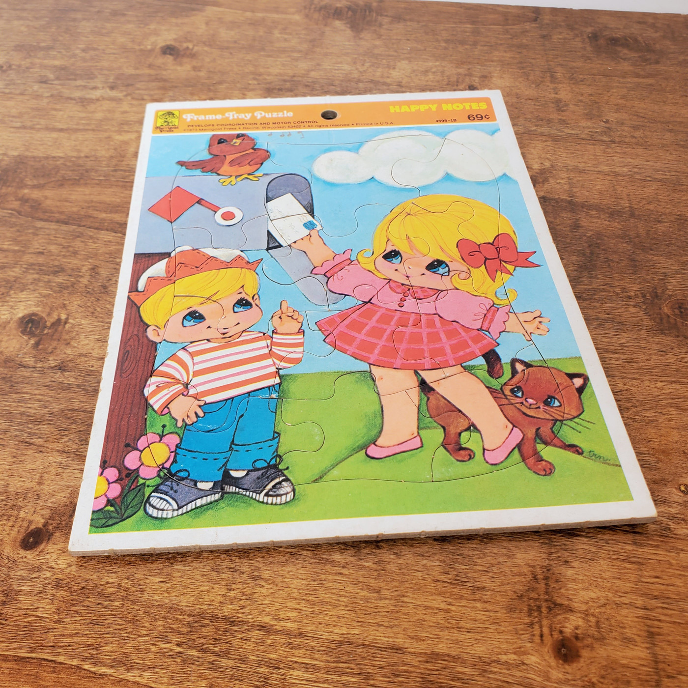 Vintage 1973 Happy Notes Frame Tray Puzzle Merrigold Press