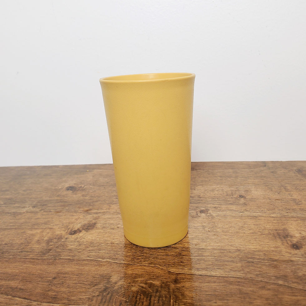 Thumbnail: Vintage Tupperware #873 Tumbler Cup Harvest Gold Yellow 12 oz Stackable