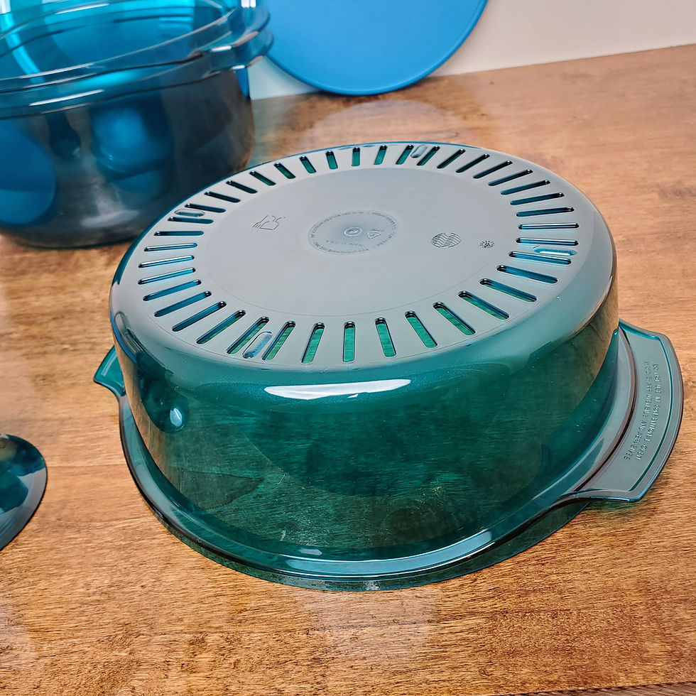 Thumbnail: Tupperware Microwave Stack Cooker 7-Piece Set – Peacock Blue – Brand New