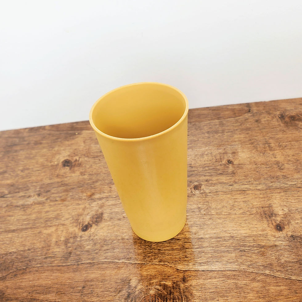 Thumbnail: Vintage Tupperware #873 Tumbler Cup Harvest Gold Yellow 12 oz Stackable