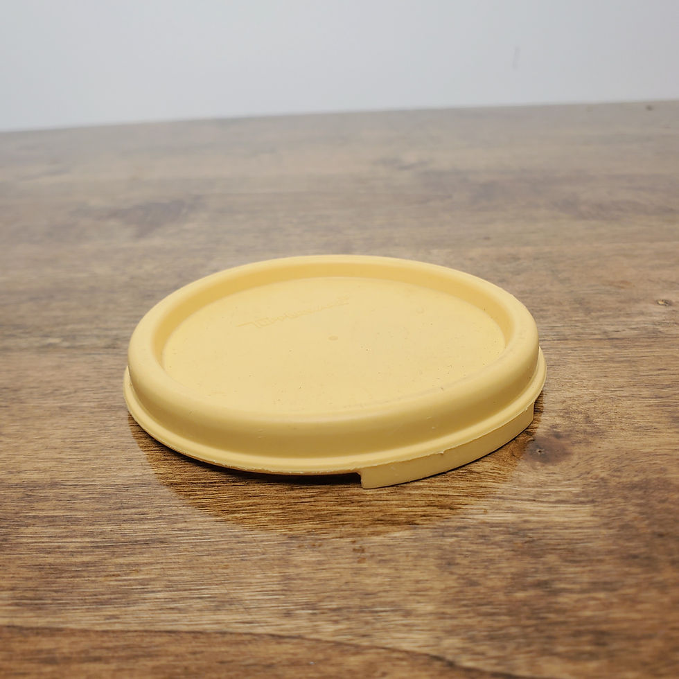 Thumbnail: Tupperware Modular Mates Lid #1607 Yellow Replacement Round Seal Only Preowned