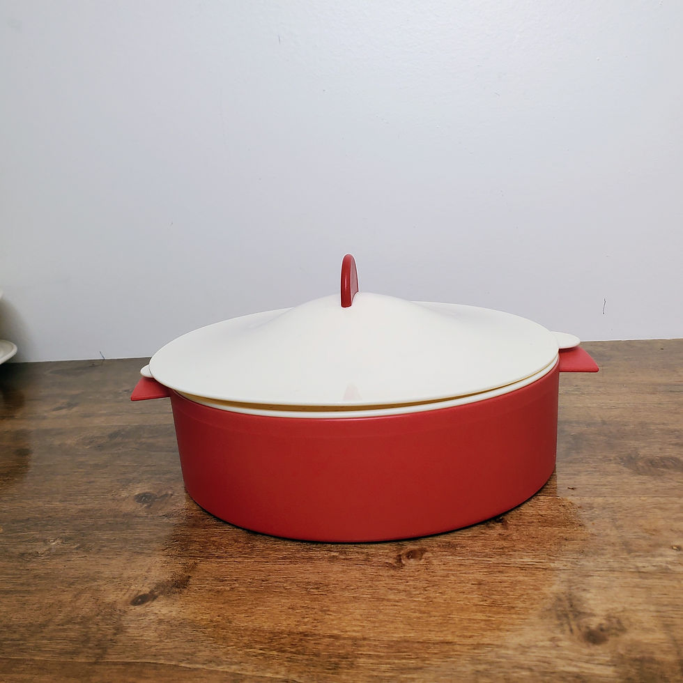 Thumbnail: Tupperware Micro Steamer Microwave Rice Vegetable Cooker #3592 Red White
