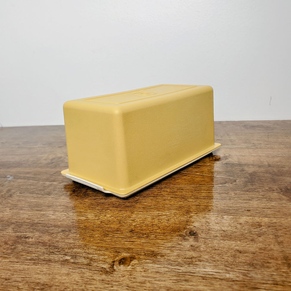 Thumbnail: Vintage Tupperware Butter Keeper 1lb Dish Harvest Gold Almond 639 638