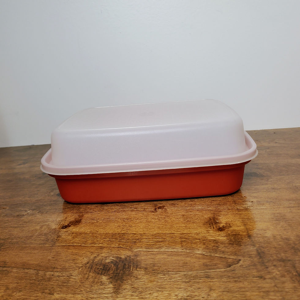 Thumbnail: Vintage Tupperware 1294 Season Serve Marinate Tray Paprika Red Food Prep Grill