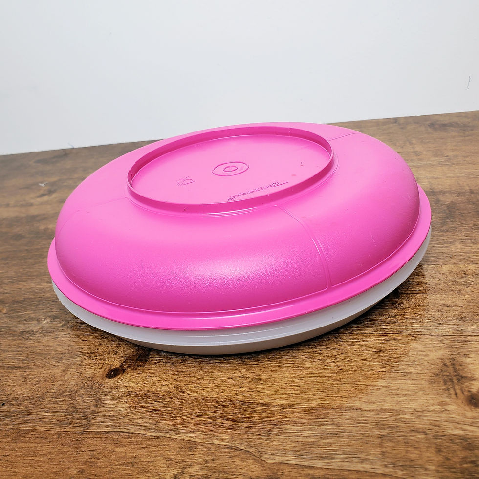 Thumbnail: Vintage Tupperware 1708 Divided Veggie Relish Tray Fuchsia Pink w/ Sheer Lid 1709