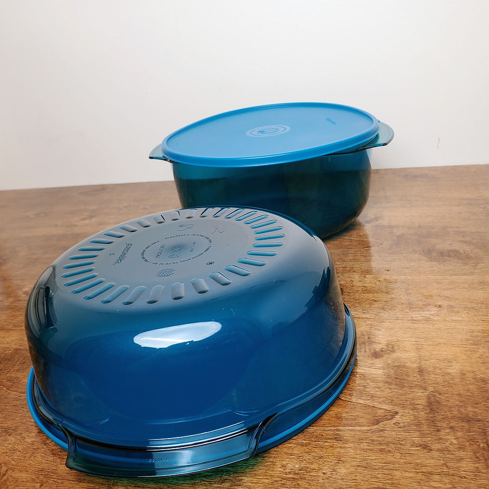 Thumbnail: Tupperware Microwave Stack Cooker 7-Piece Set – Peacock Blue – Brand New