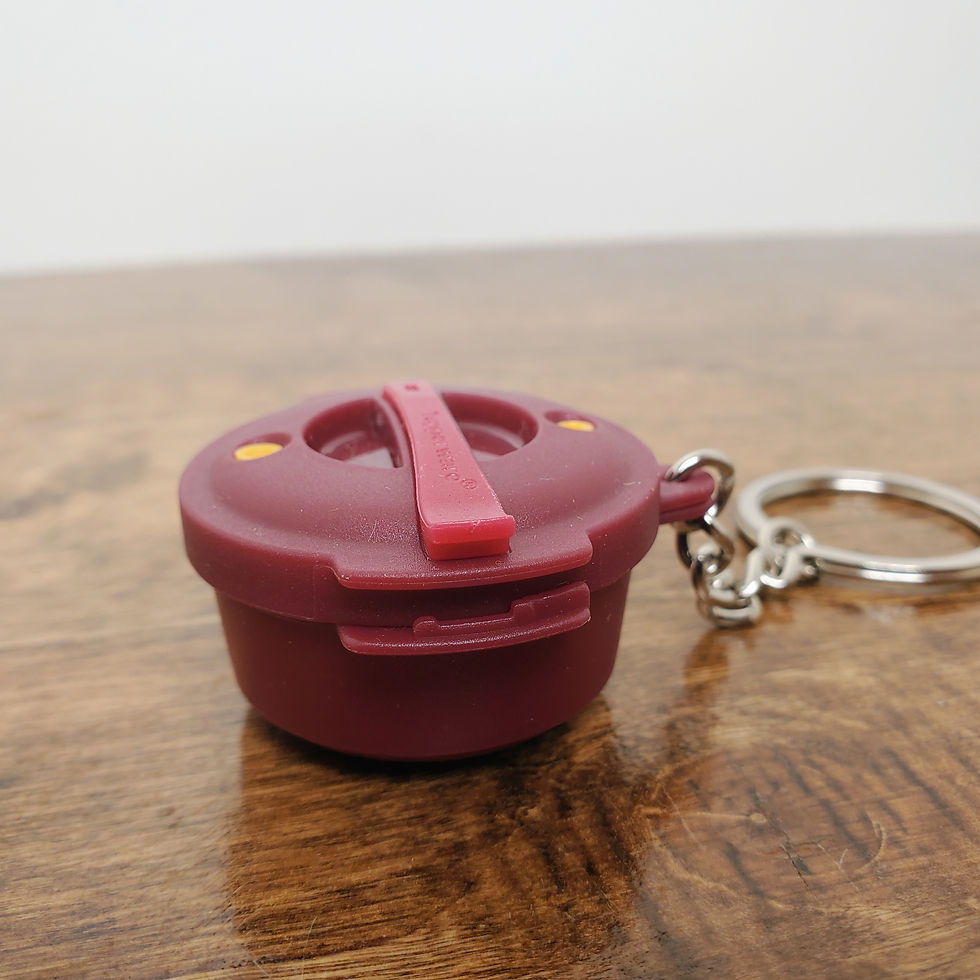 Thumbnail: Brand New Tupperware Micro Pressure Cooker Toy Keychain NIP Vintage Style