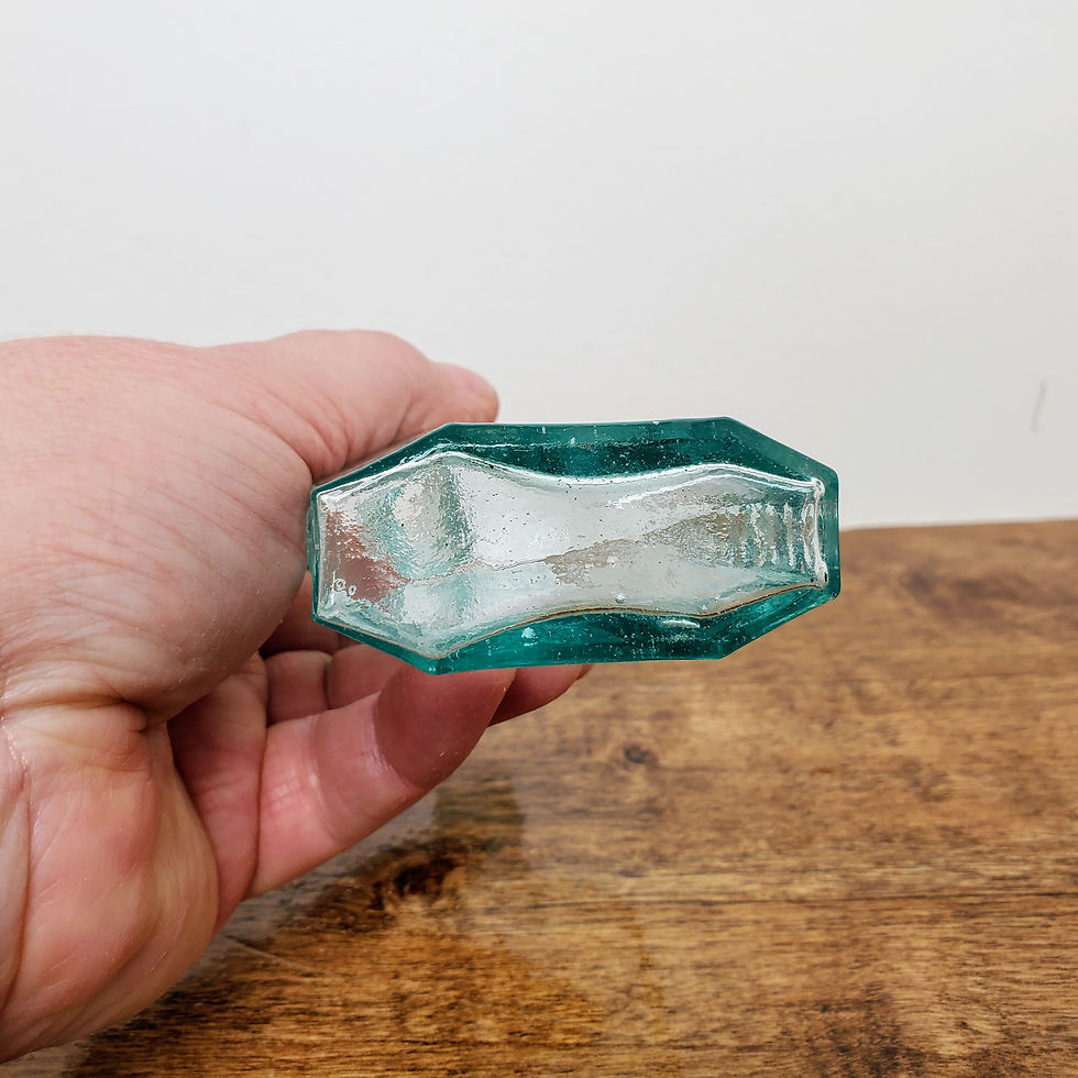 Thumbnail: Aqua Bubble Glass Top Burdsall's Arnica Liniment New York Medicine Bottle