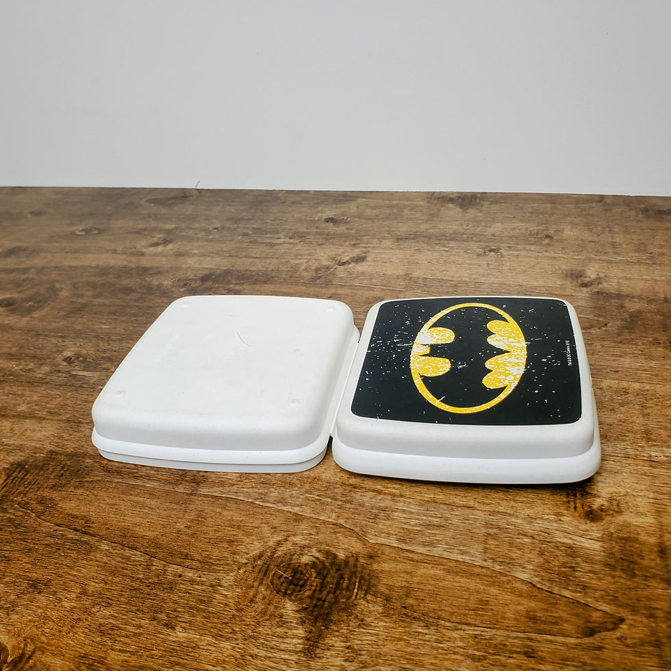 Thumbnail: Vintage Tupperware Batman Lunch Box Sandwich Keeper Square Hinged Lid