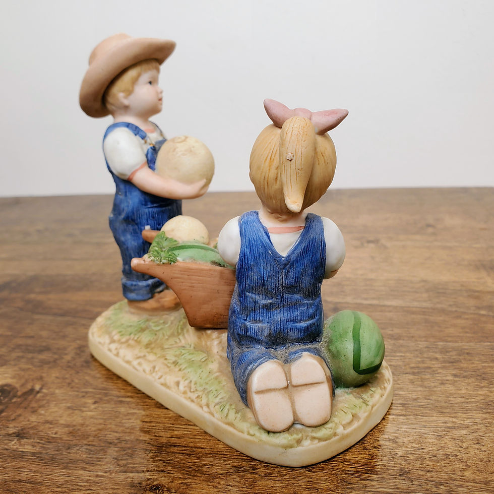 Denim Days Figurine #1512 The Melon Patch 1985 Homco Danny & Debbie Vintage