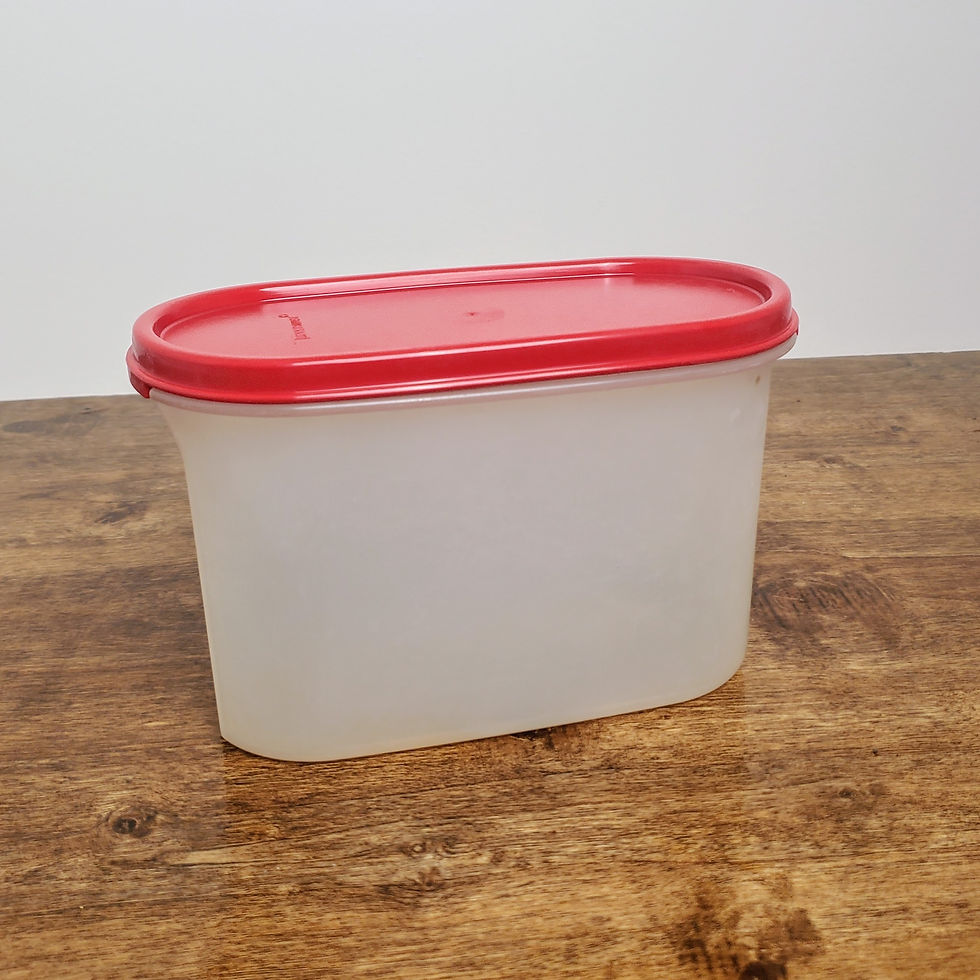 Thumbnail: Tupperware Modular Mate 4 3/4 Cup #2 Oval Canister #1612 w/ Red seal Vintage