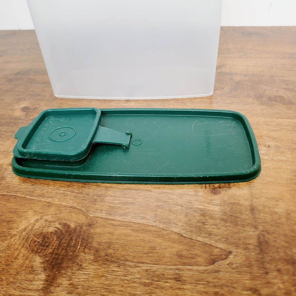 Thumbnail: Tupperware Cereal Keeper 20 Cup Storage Container Green Lid Pet Food Canister