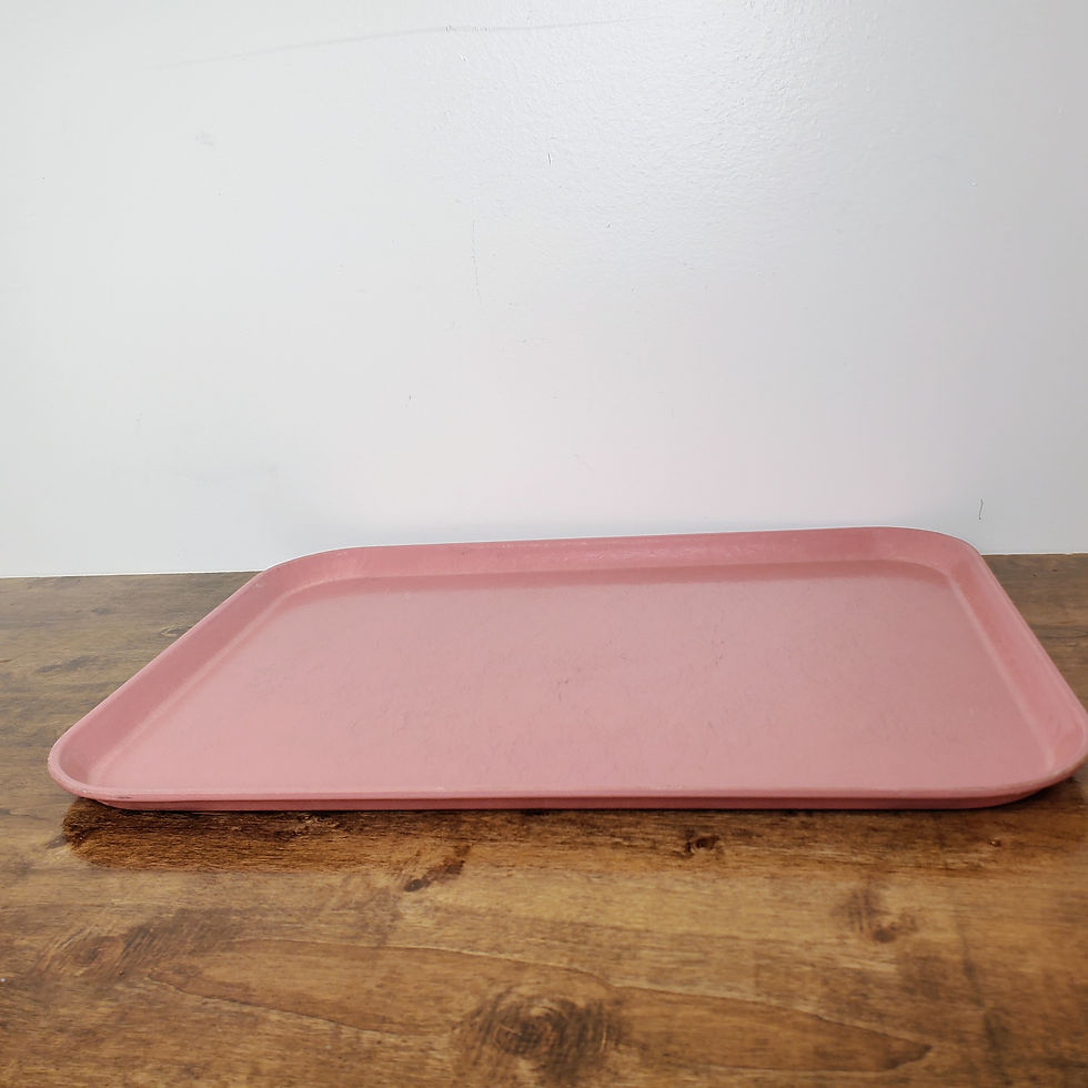 Thumbnail: Vintage Cambro Camtray Flamingo Pink 20x15 Fiberglass Cafeteria Tray MCM USA