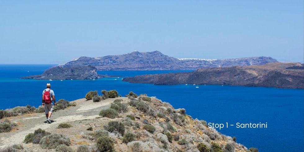 Naxos uitzicht over bergen en zee tijdens wandeling