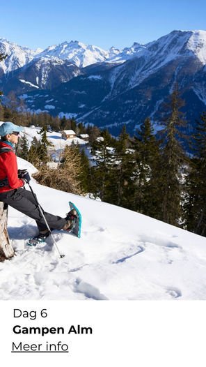 Sneeuwschoentocht in de Dolomieten tijdens een actieve wintervakantie