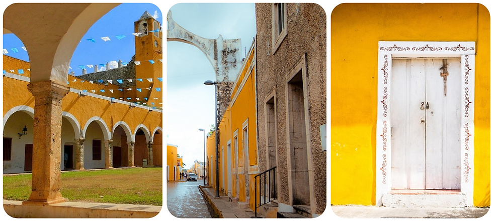 Uitzicht over de felgele gebouwen van Izamal – een van de mooiste dagtrips vanuit Valladolid in Yucatán, Mexico