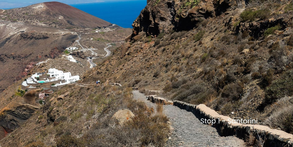 Wandelpad Naxos met stenen paden en uitzichten