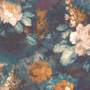 Woodchip and Magnolia Ava Marika Teal Orange velvet fabric