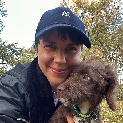 Siri and her dog on the commons.