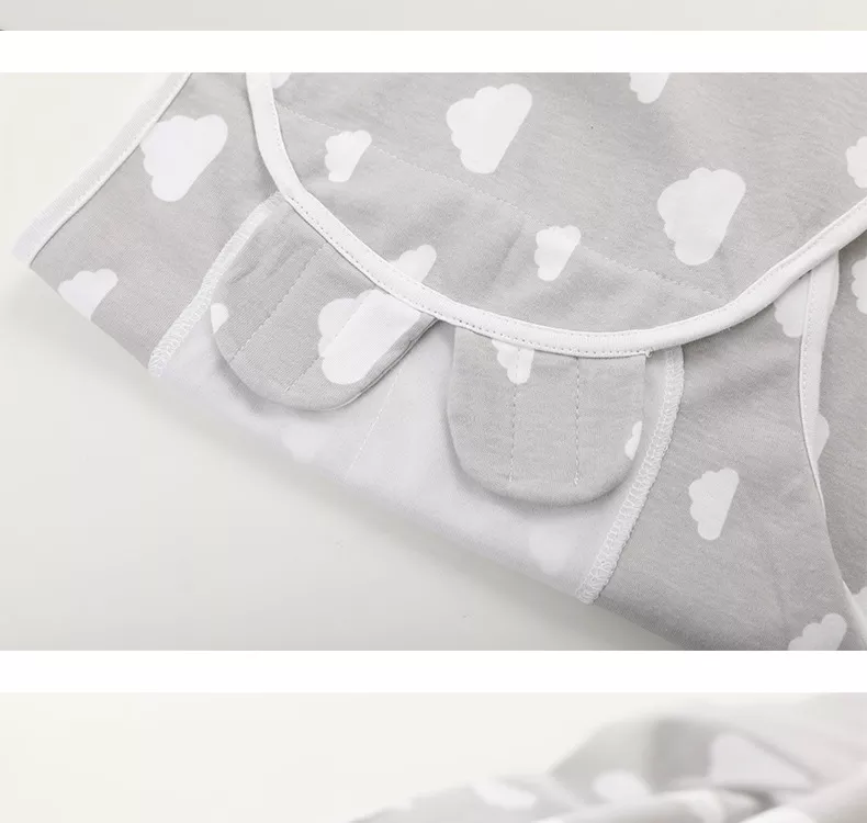 Miniature : Grey set of 3 baby swaddles with Velcrow