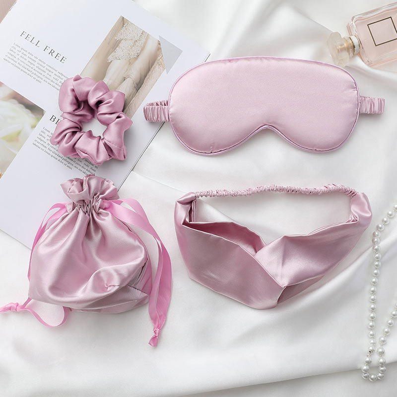 Miniaturbild: Satin Set of 3 - Silk Set (Headband, Eye Mask, Scrunchie and Pouch)