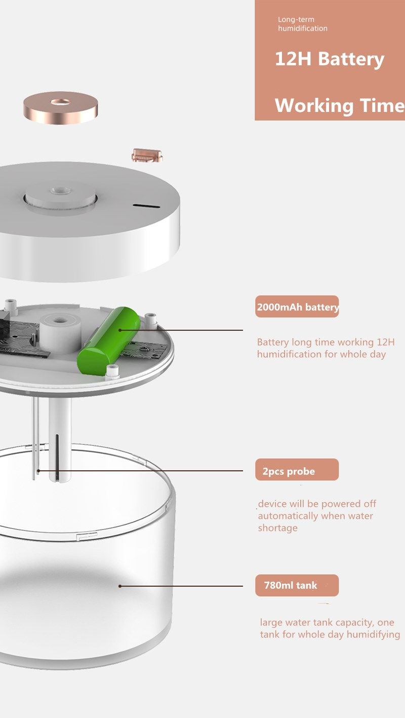 الصورة المصغرة: Ava Wireless Humidifier Essential Oil Aroma