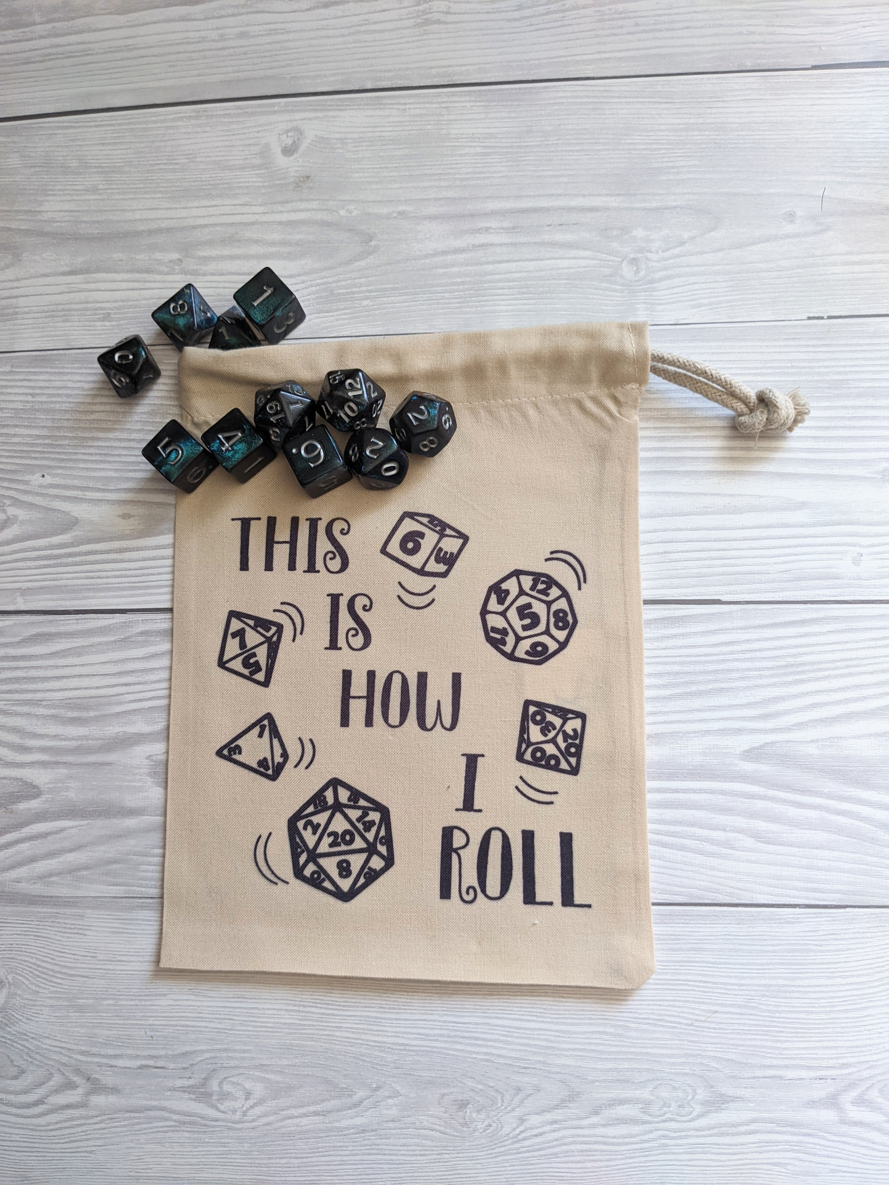 Dice Bag - "This is How I Roll" - Black