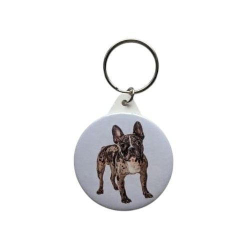 Brindle French Bulldog Keyring