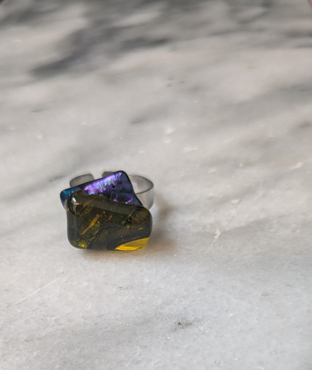 Colourful Fused Glass Ring