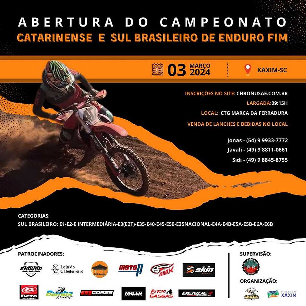Abertura do Campeonato Catarinense e Sul Brasileiros de Enduro Fim