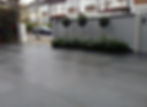 driveway car space paving granite bike bin store white wall grey privacy screen trellis automated ga