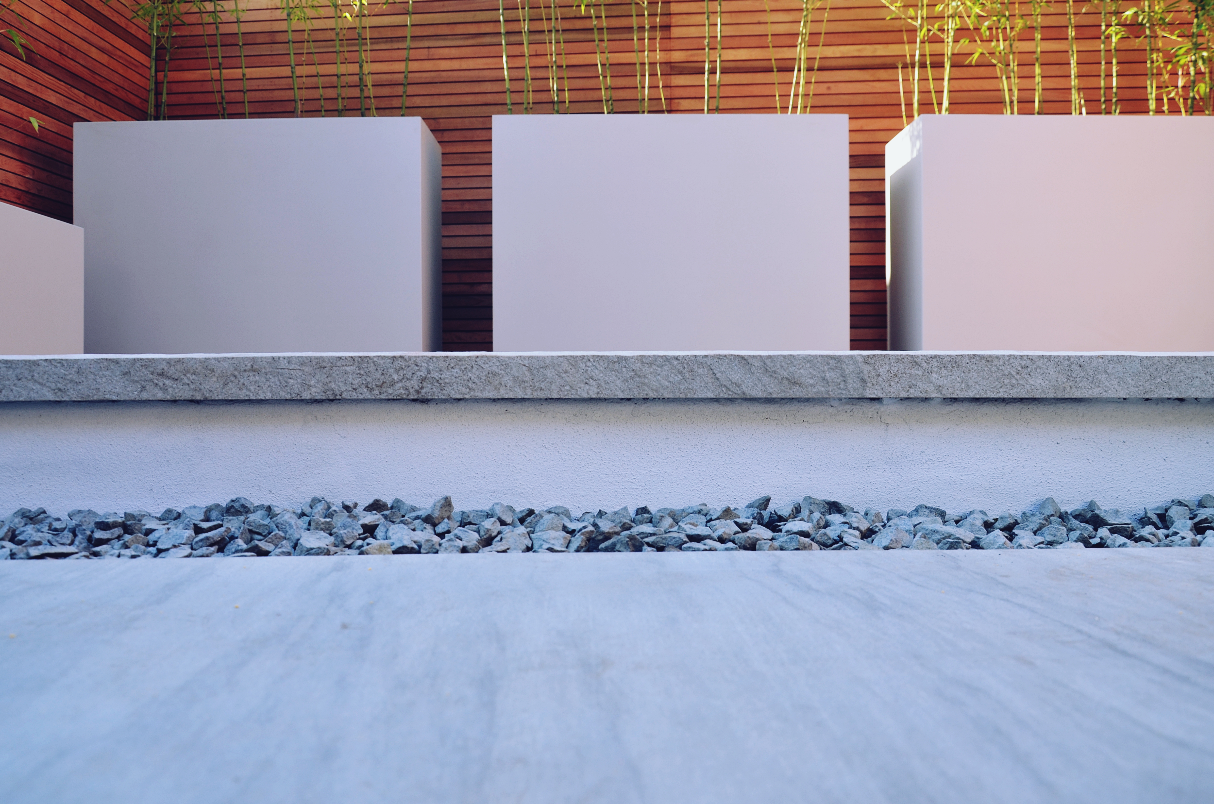 Garden builders Anewgarden Modern contemporary style London porcelain step edge detail