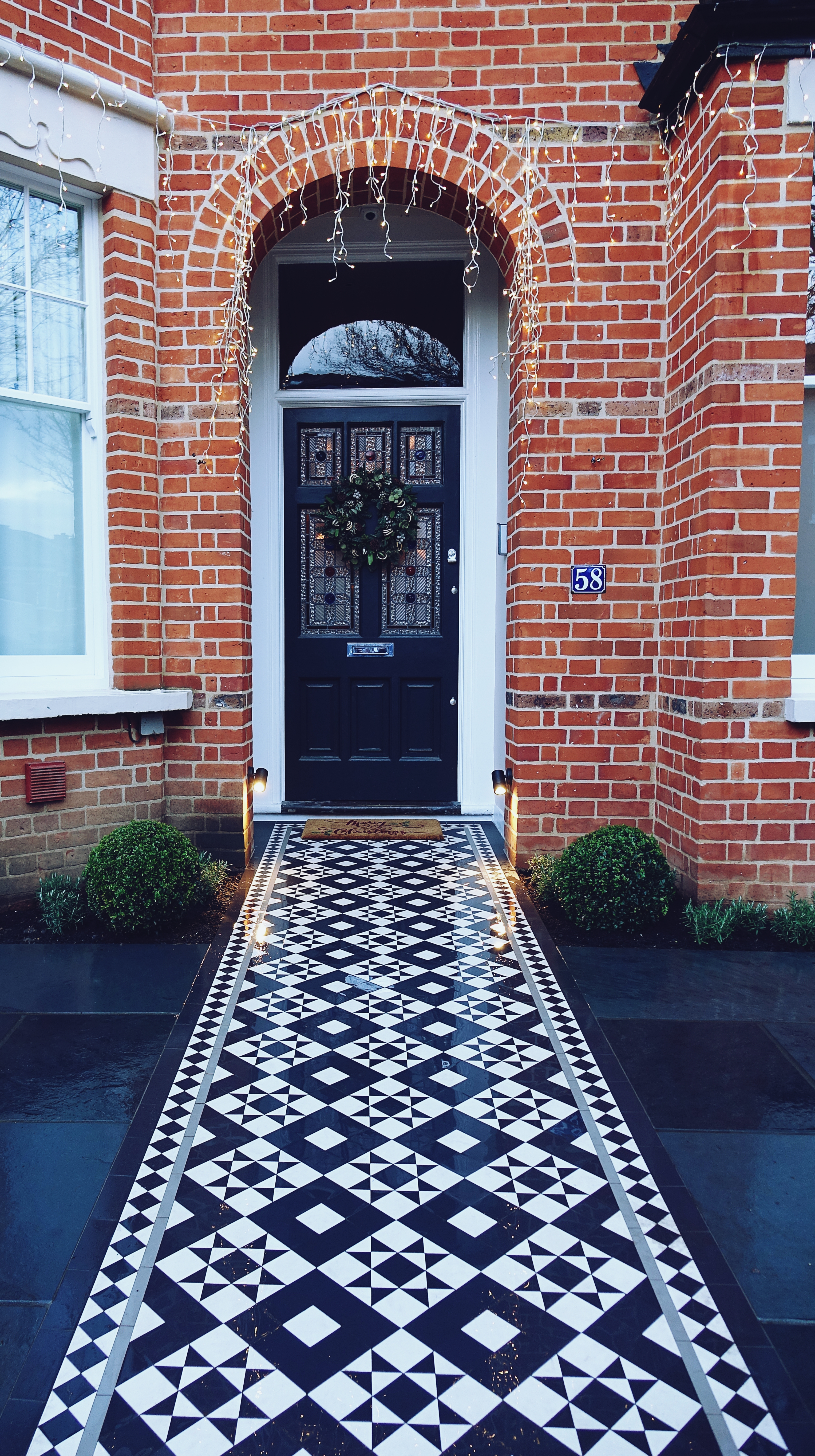 Victorian double fronted garden red bric