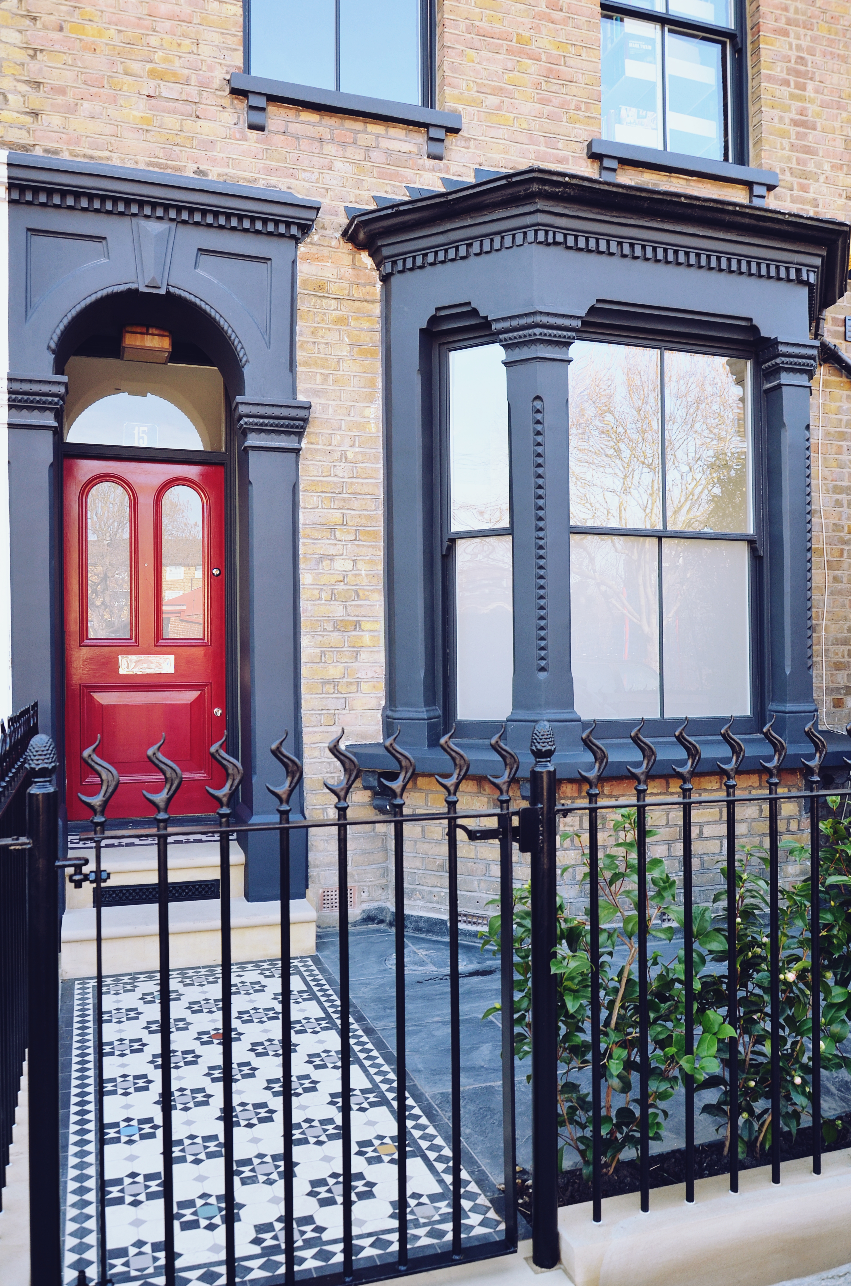 Victorian restoration with modern twist yorkstone plinth
