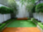 modern garden design chelsea fulham battersea deck grass planting