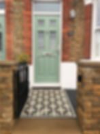 Victorian Mosaic Yellow Stock Brick Wall Yorkstone Step Slate Paving Croydon London