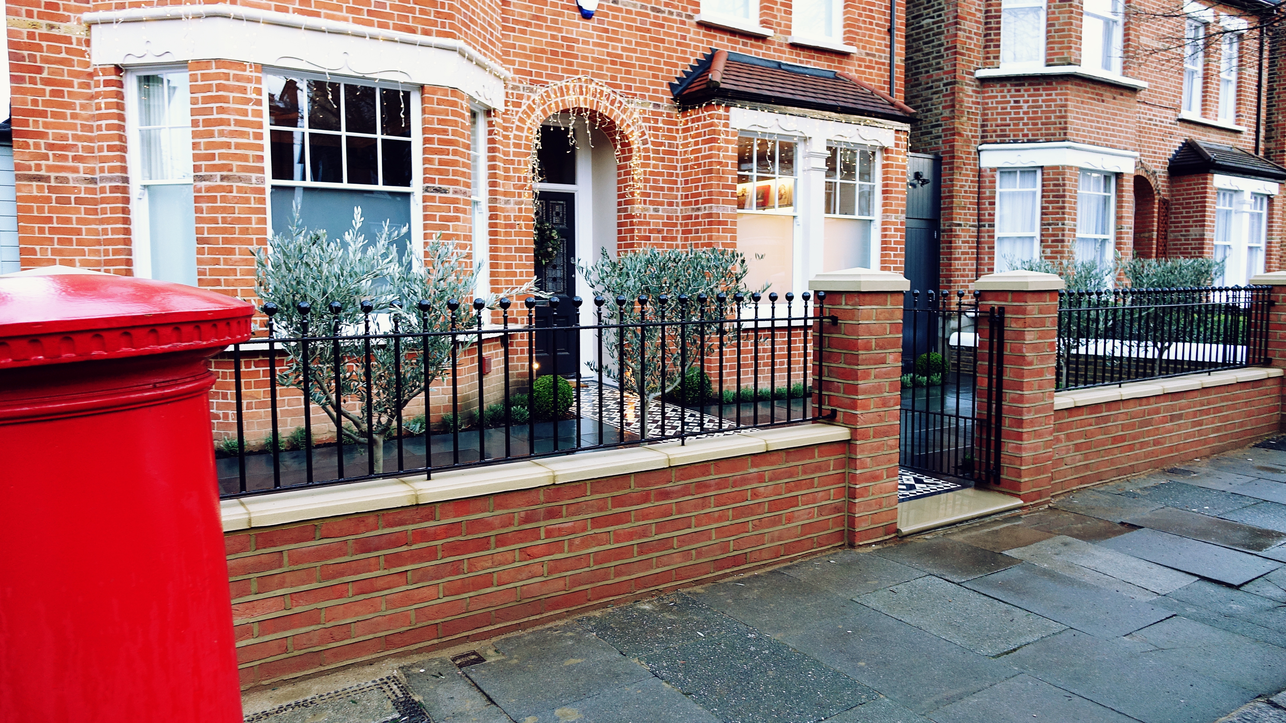 Victorian double fronted garden red bric