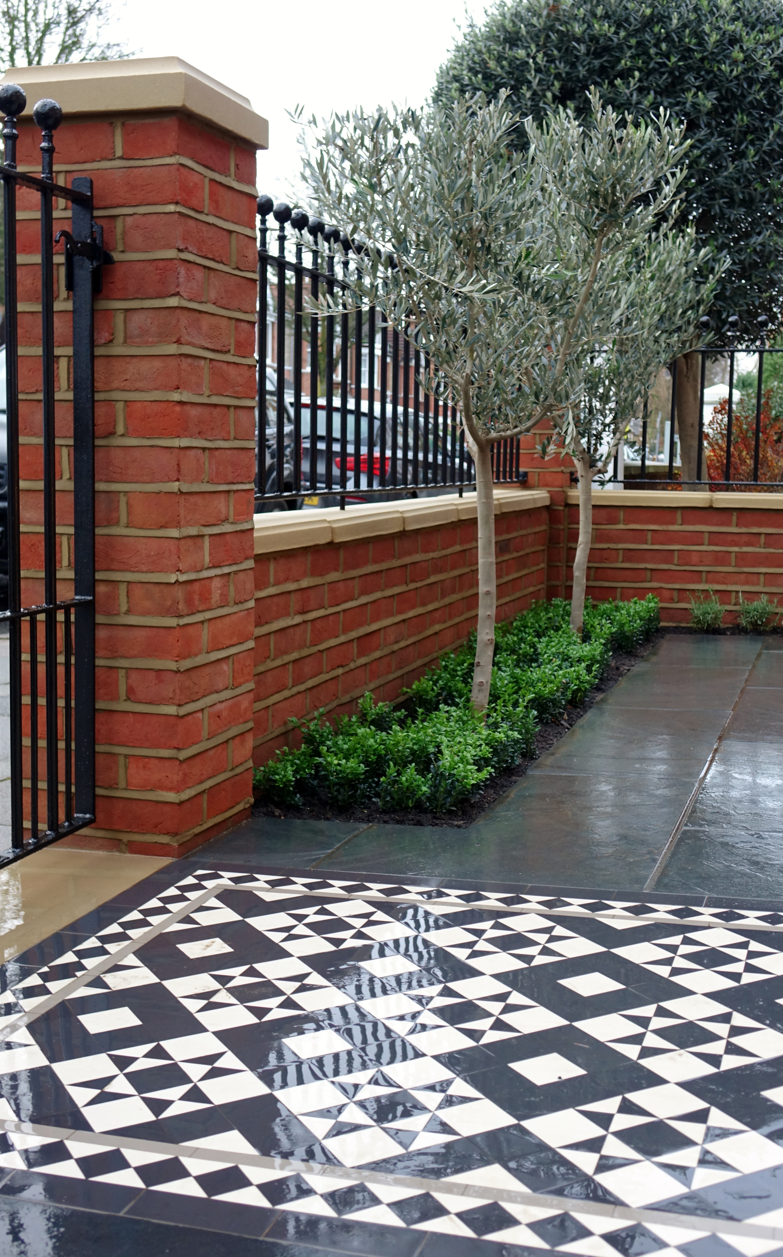 Victorian double fronted garden red bric