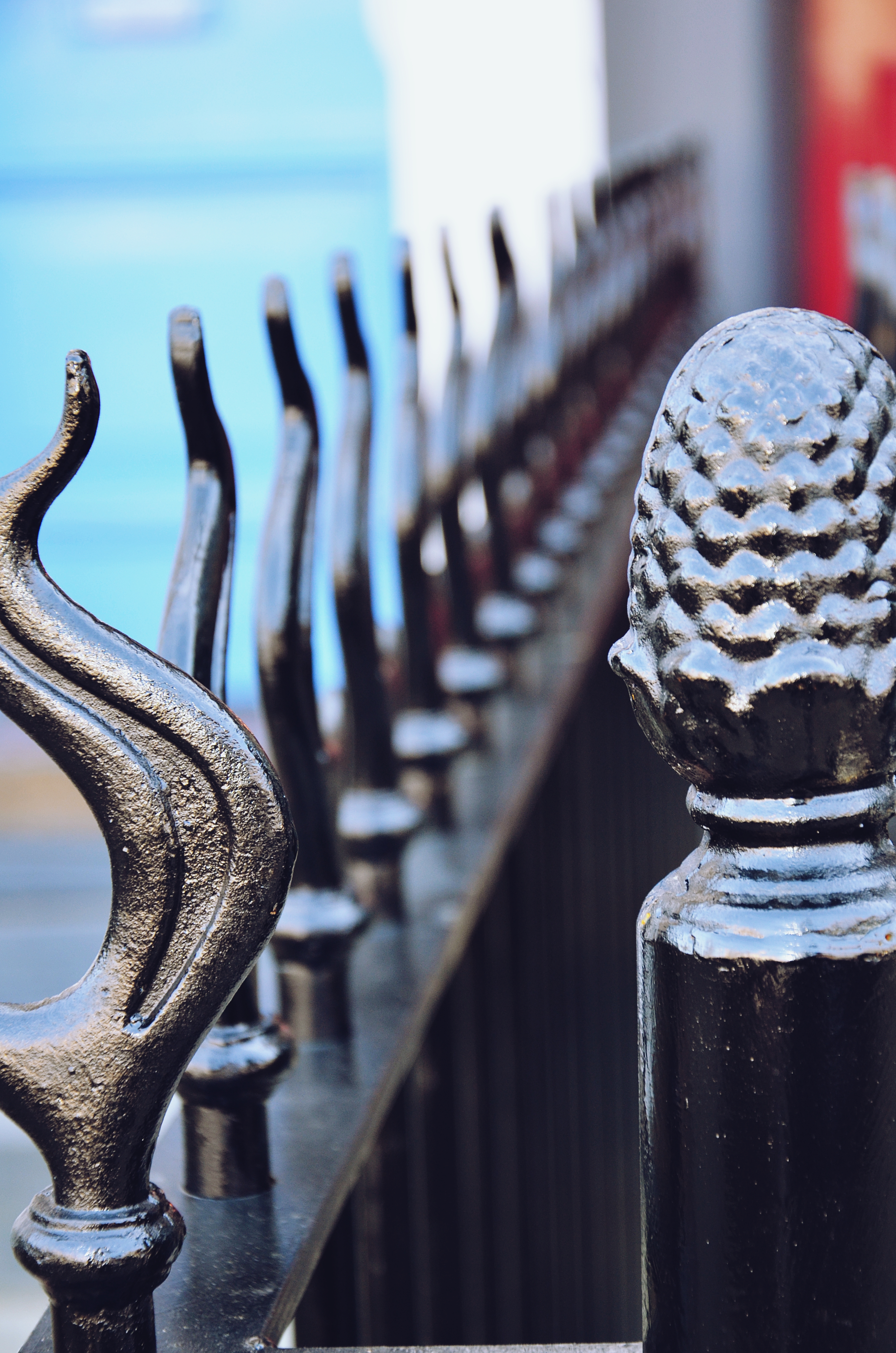 Victorian restoration with modern twist rail top finial detail