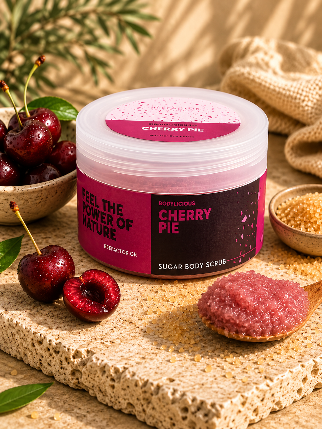 Cherry Pie Körperpeeling mit Zucker und fruchtigem Kirschduft