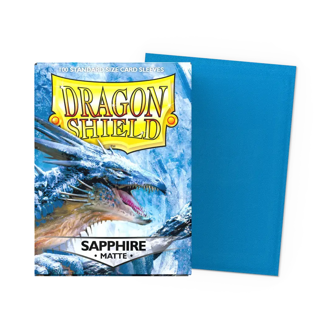 Dragon Shield Sapphire Matte Sleeves 100ct – standard size trading card sleeves
