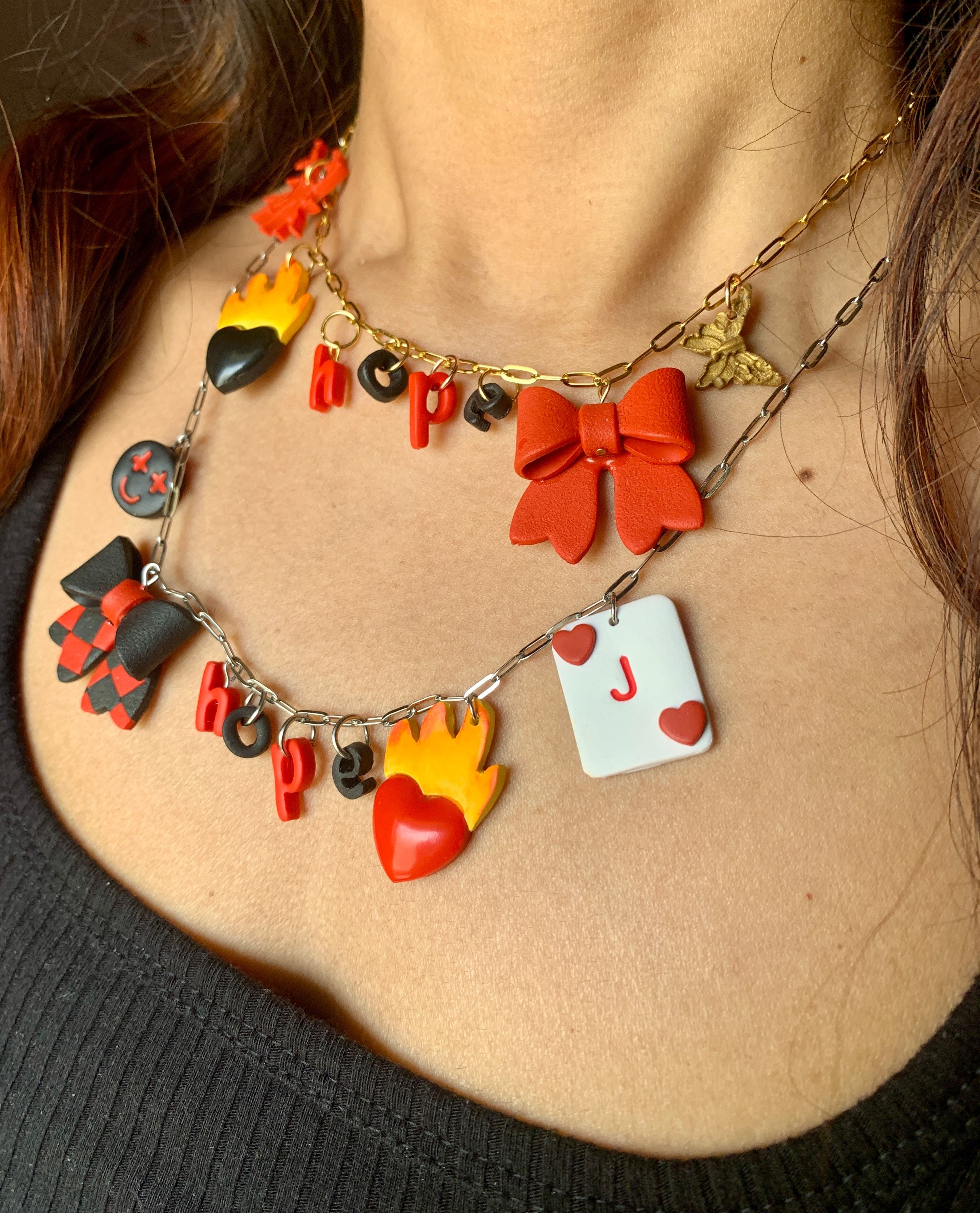 Silver Hope on the Stage Charm Necklace: Read Description