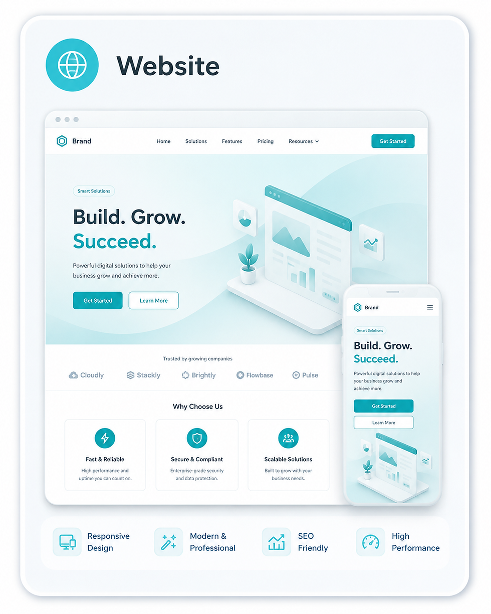 พัฒนาเว็บไซต์ Responsive สำหรับองค์กร เว็บไซต์บริการ และ Landing Page