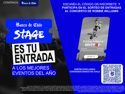 Participa del sorteo de entradas para el concierto de Robbie Williams en Chile