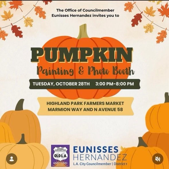 October 28th:  Pumpkin Painting and Photo Booth at the Farmer's Market till 8pm.
