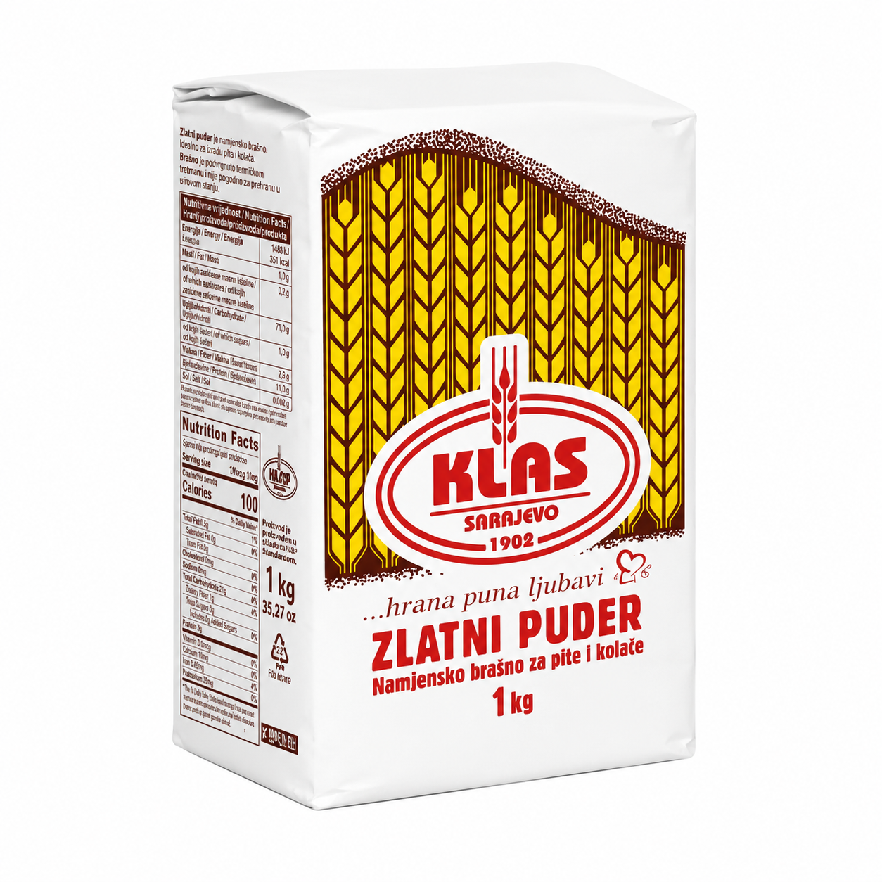 Klas Zlatni Puder Type 400 Baking Flour 1kg