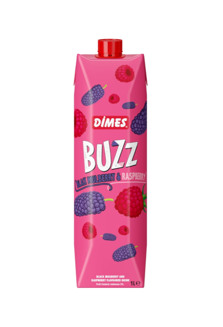 Jus de mûre noire et de framboise Dimes Buzz 1 L